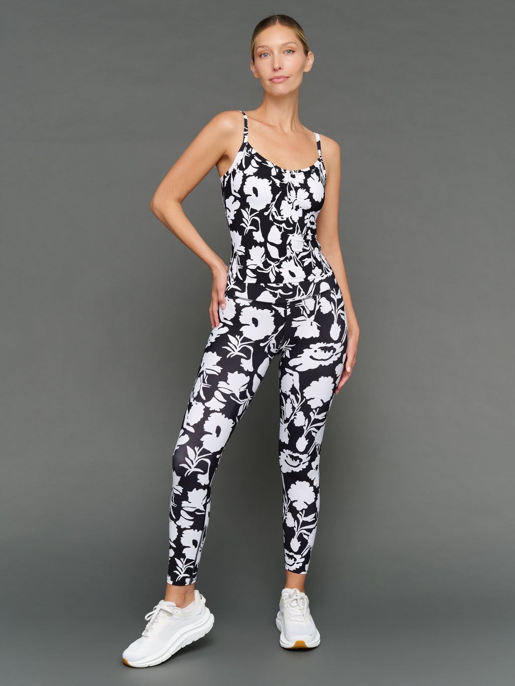 Floral Print Ruched Tank in Melt - Floral Print