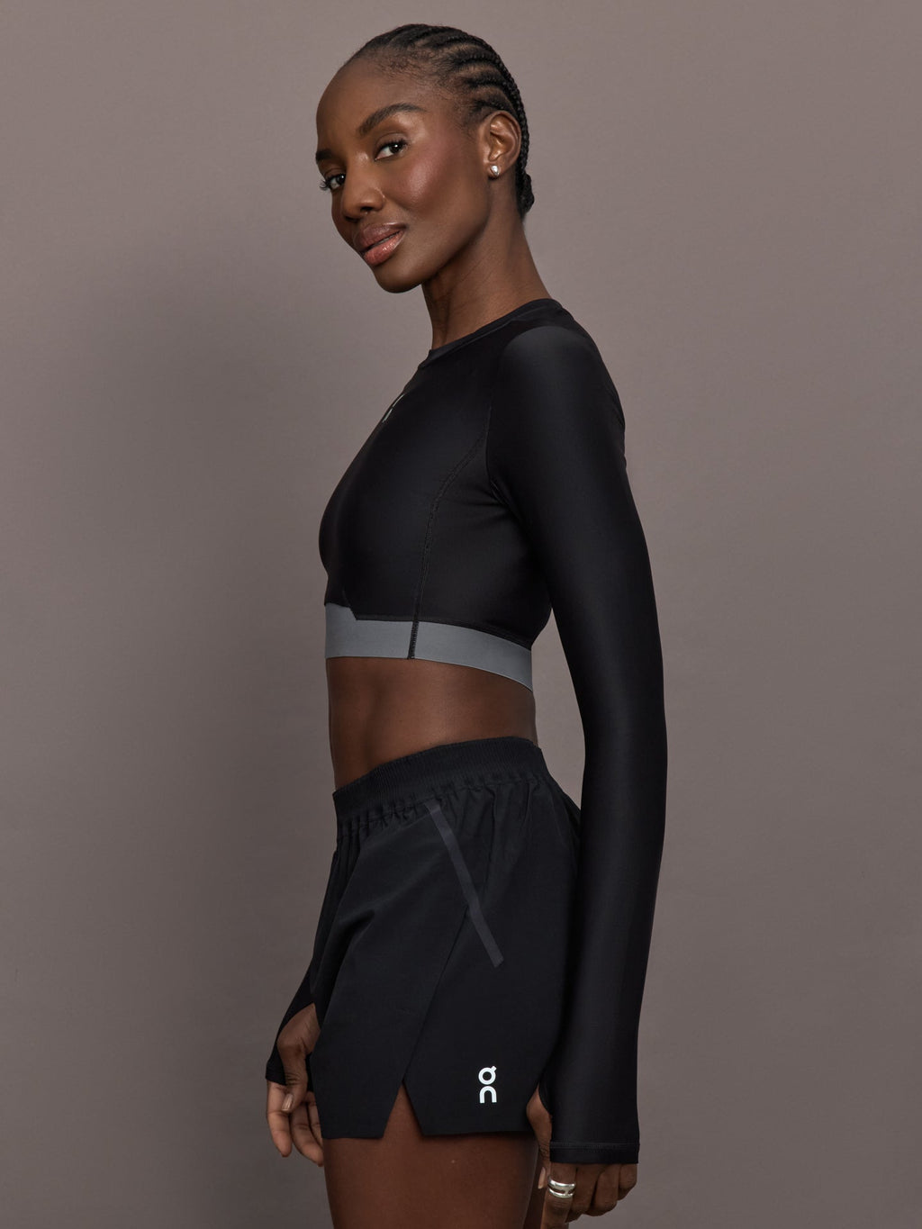 Train Long Sleeve Crop - Black