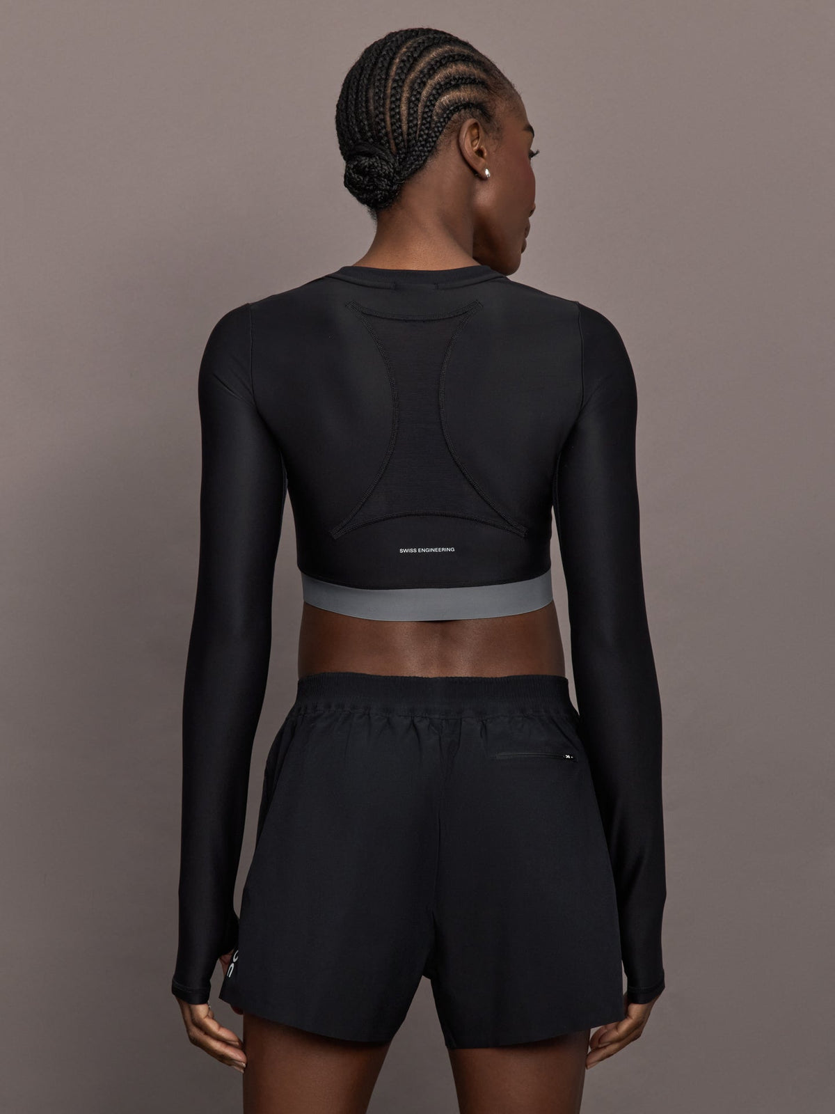Train Long Sleeve Crop - Black