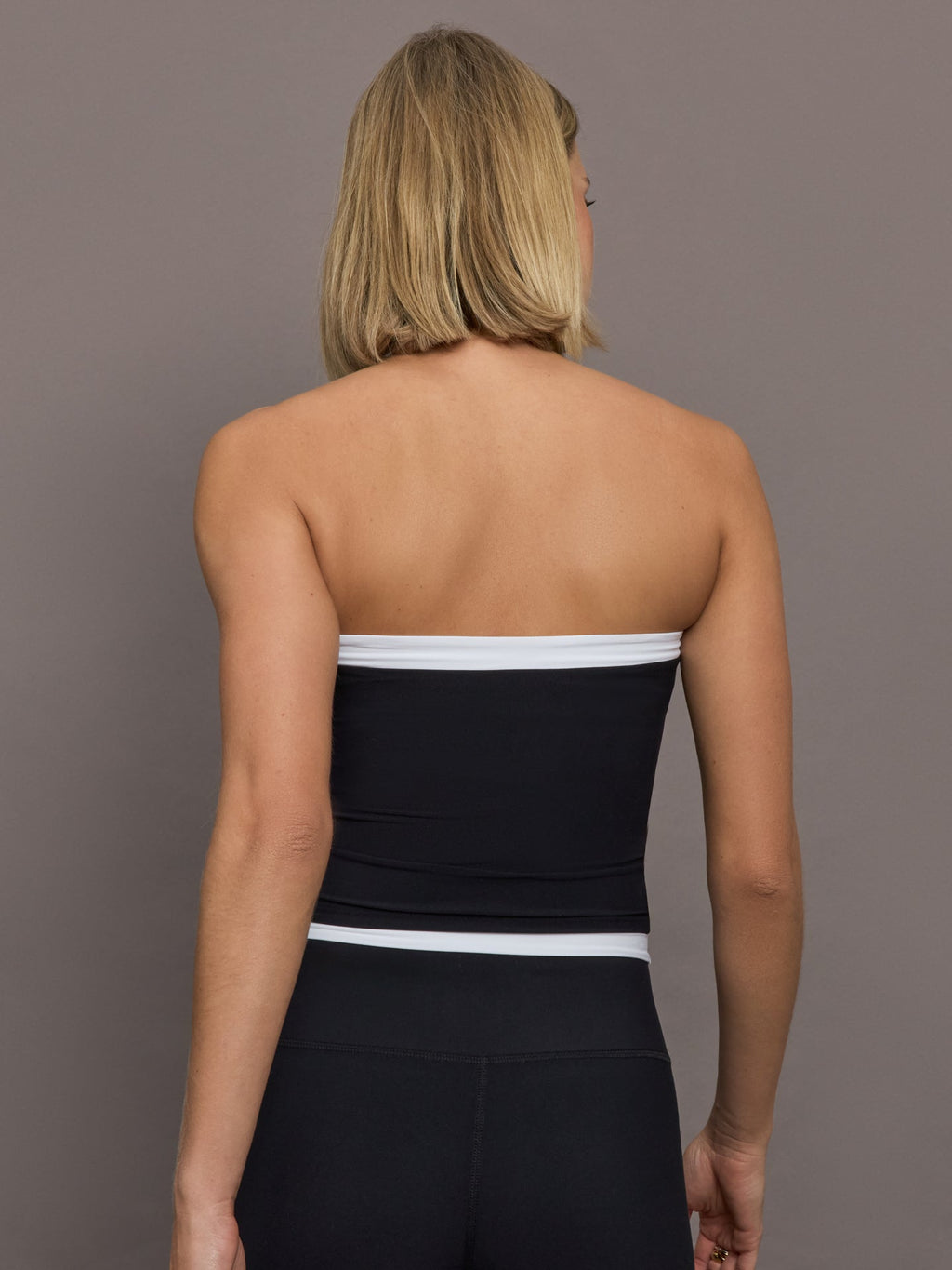 Colorblock Halter Tank in Melt - Black/White