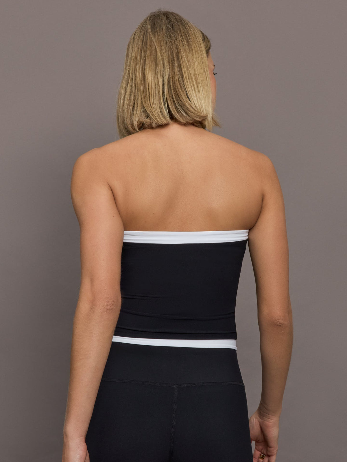 Colorblock Halter Tank in Melt - Black/White