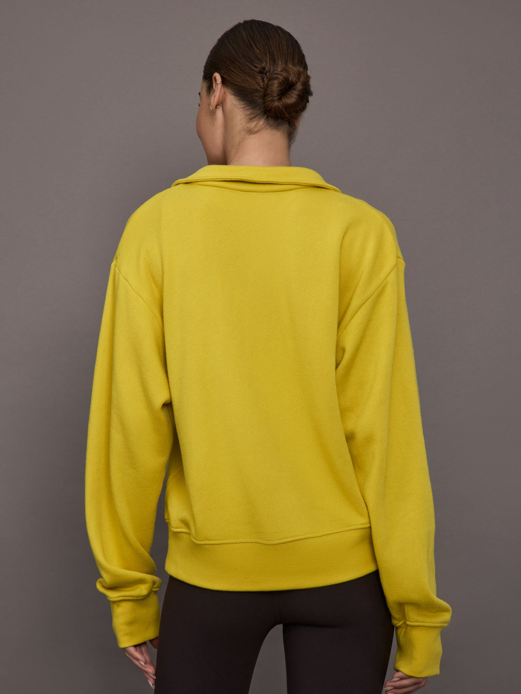 Johnny Collar Sweatshirt in French Terry - Mango Mint
