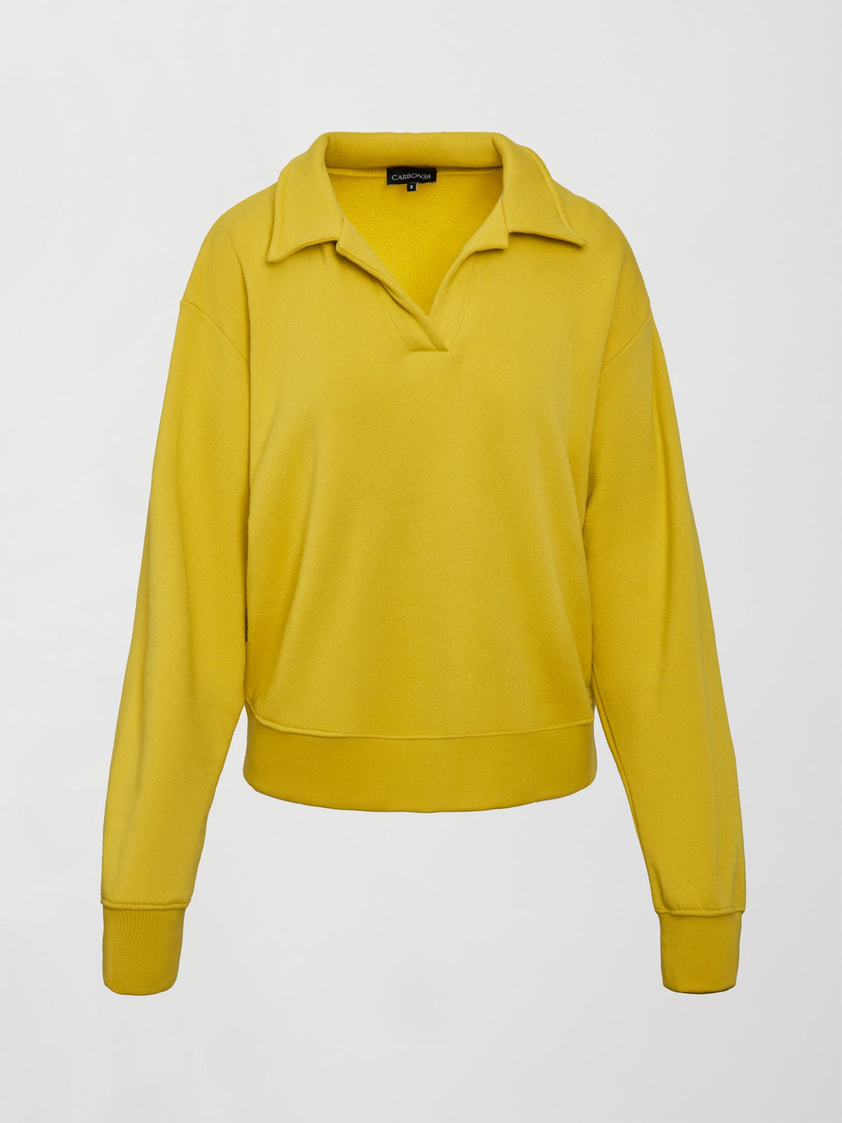 Johnny Collar Sweatshirt in French Terry - Mango Mint