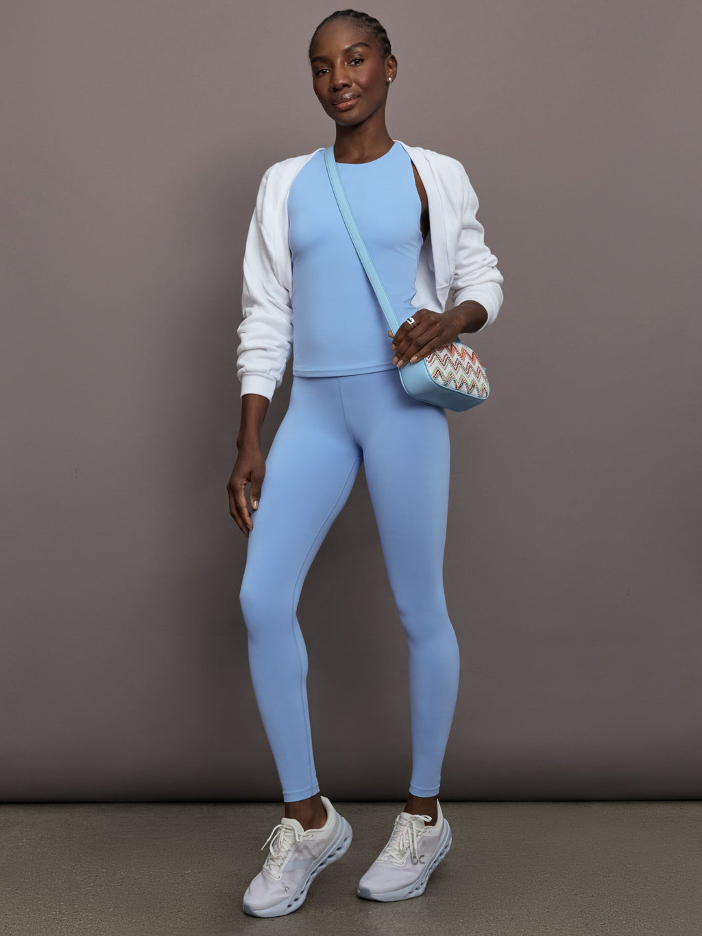 Racer High Neck Active Tank in Diamond Compression - Serenity