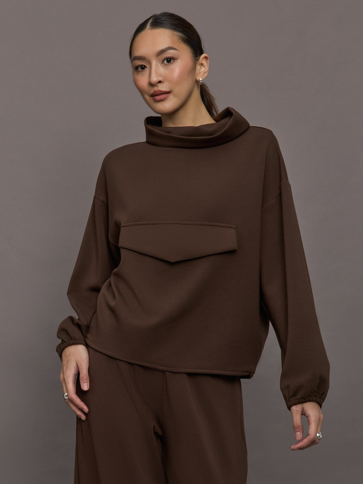 Pullover Sweatshirt in Scuba - Carafe