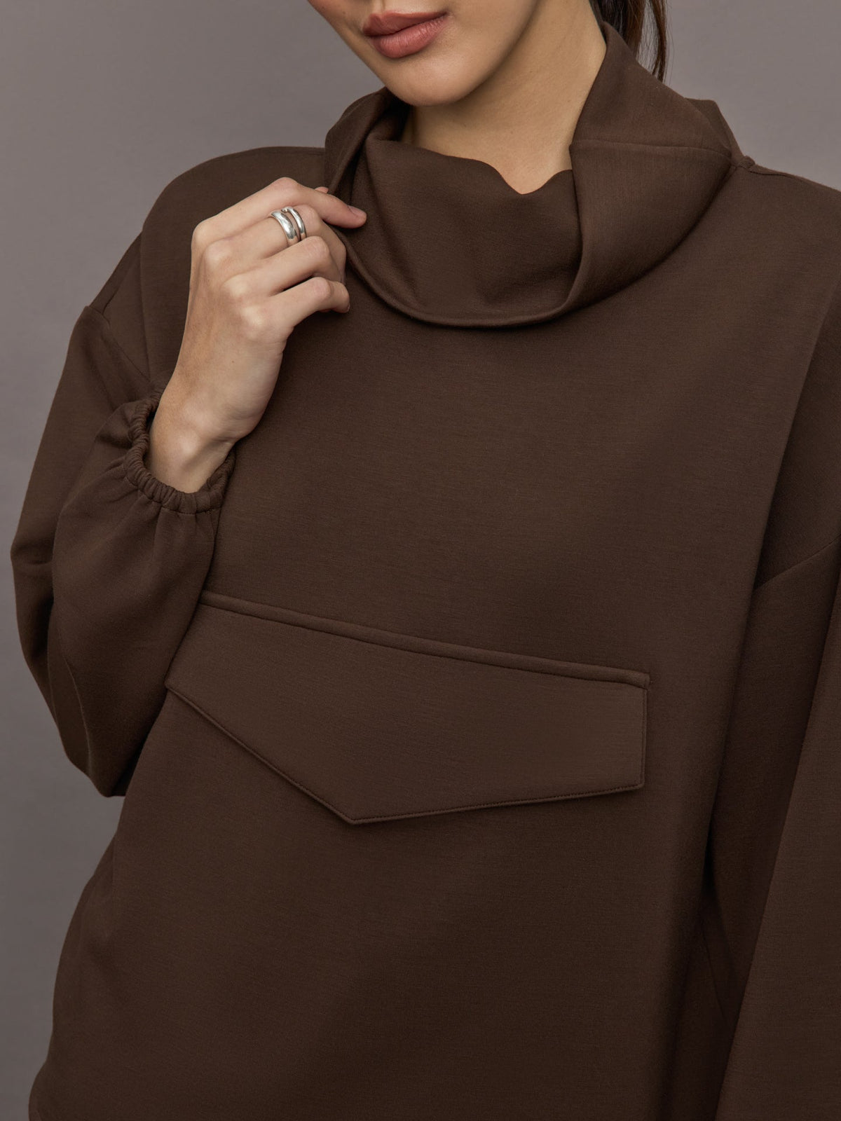 Pullover Sweatshirt in Scuba - Carafe