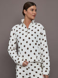 Polka Dot Half Zip - White/Carafe Polka Dot