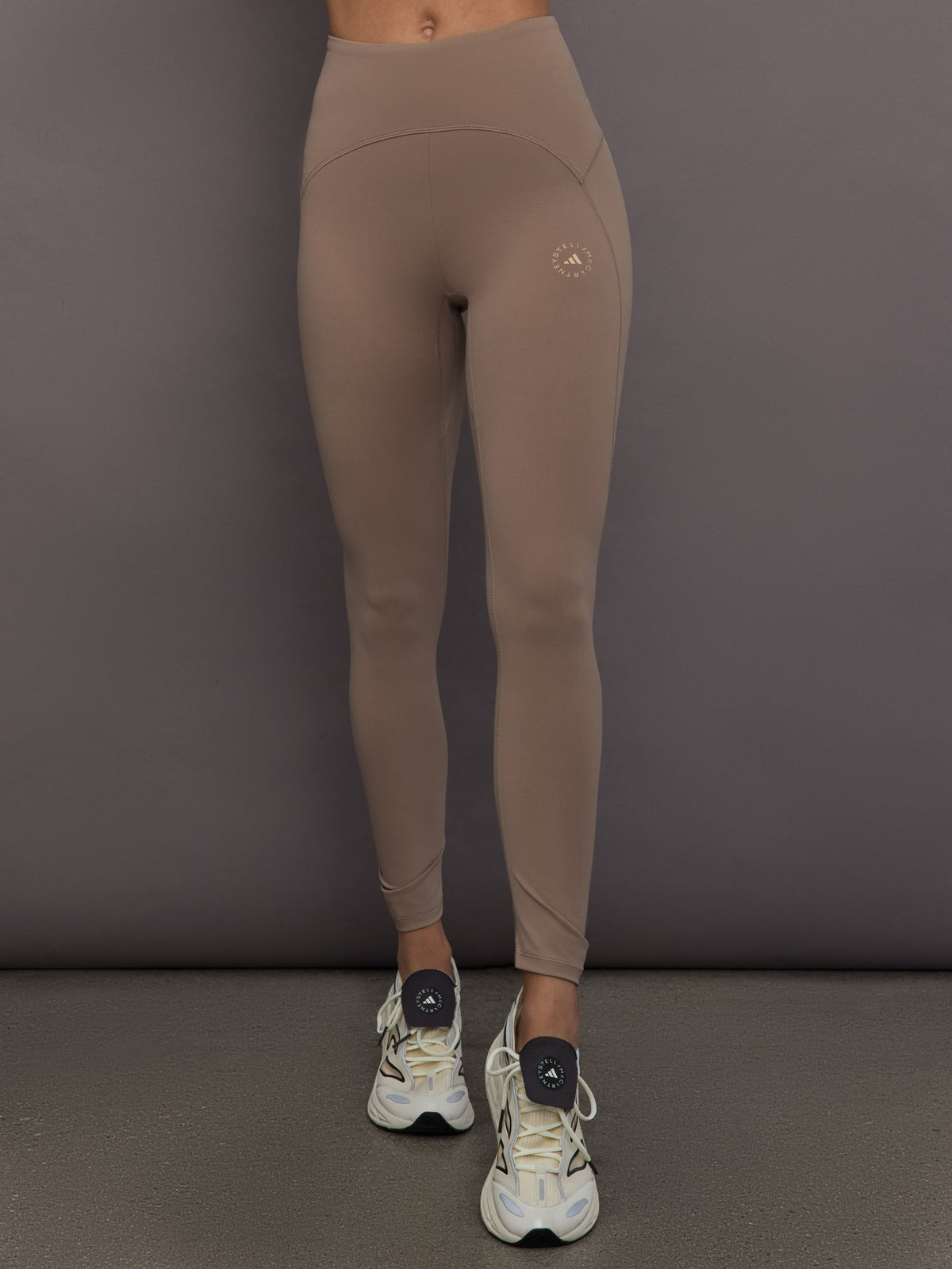 adidas by Stella McCartney Studio Ruched Leggings - Chalky Brown
