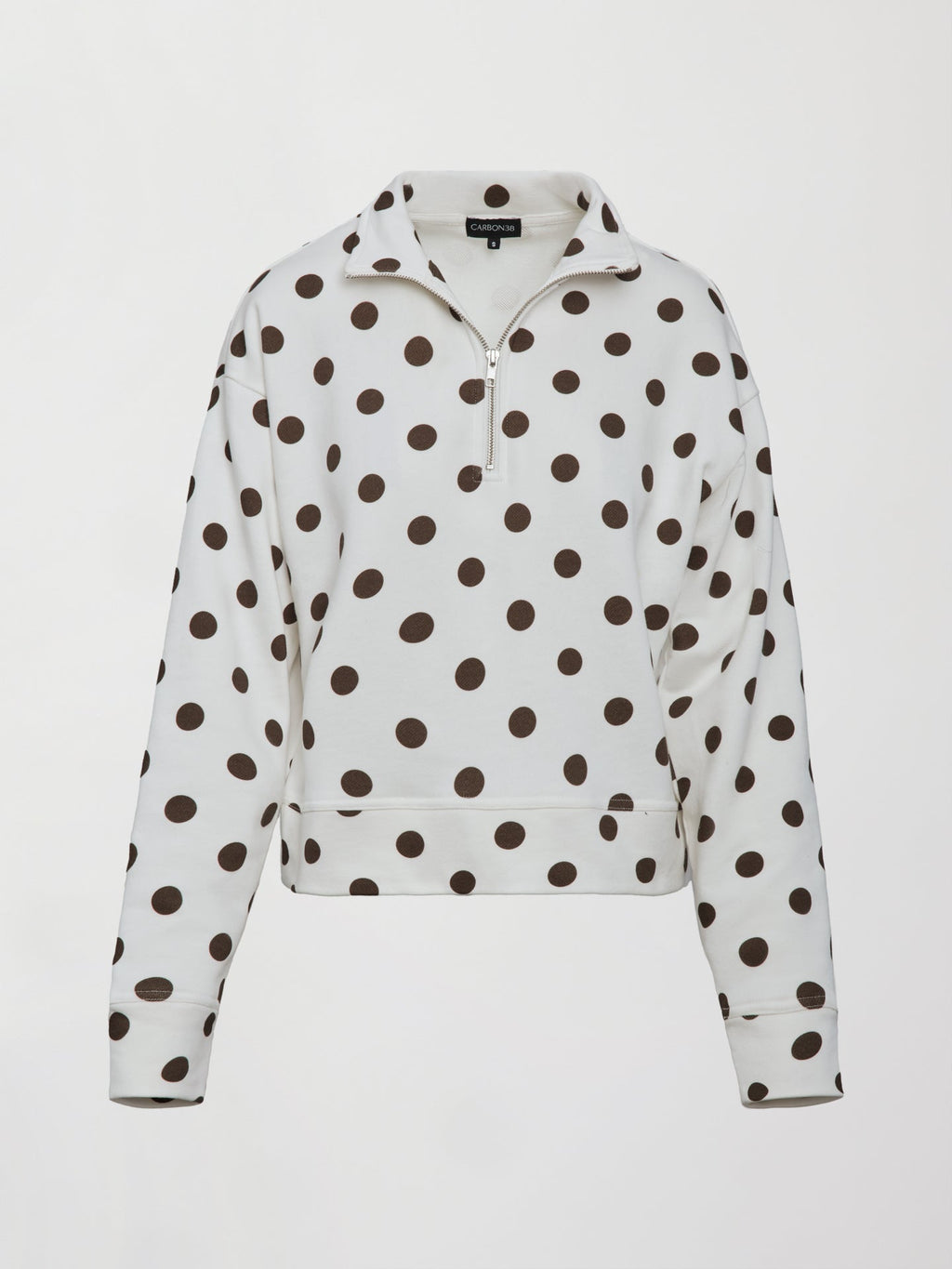 Polka Dot Half Zip - White/Carafe Polka Dot