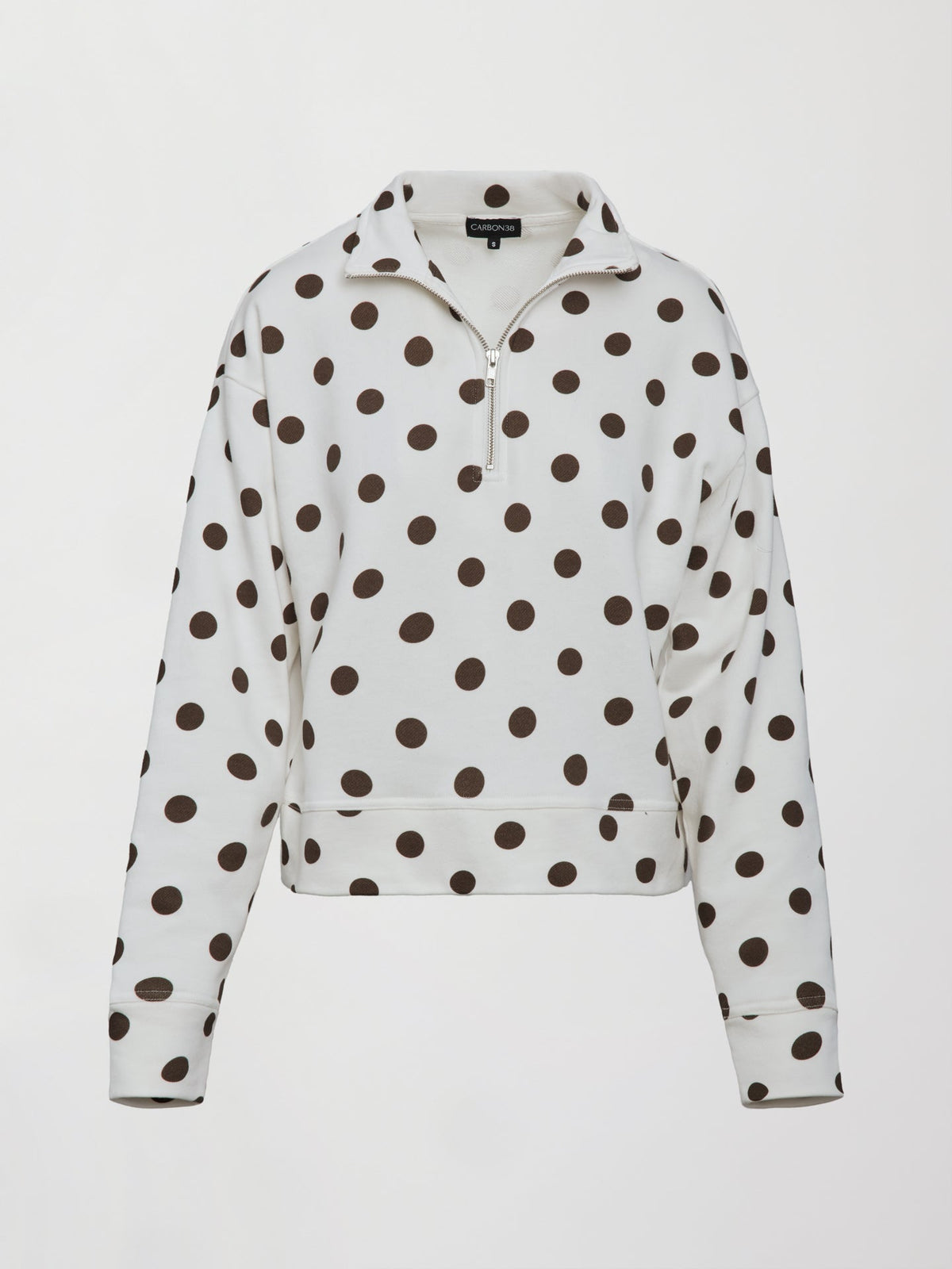 Polka Dot Half Zip - White/Carafe Polka Dot