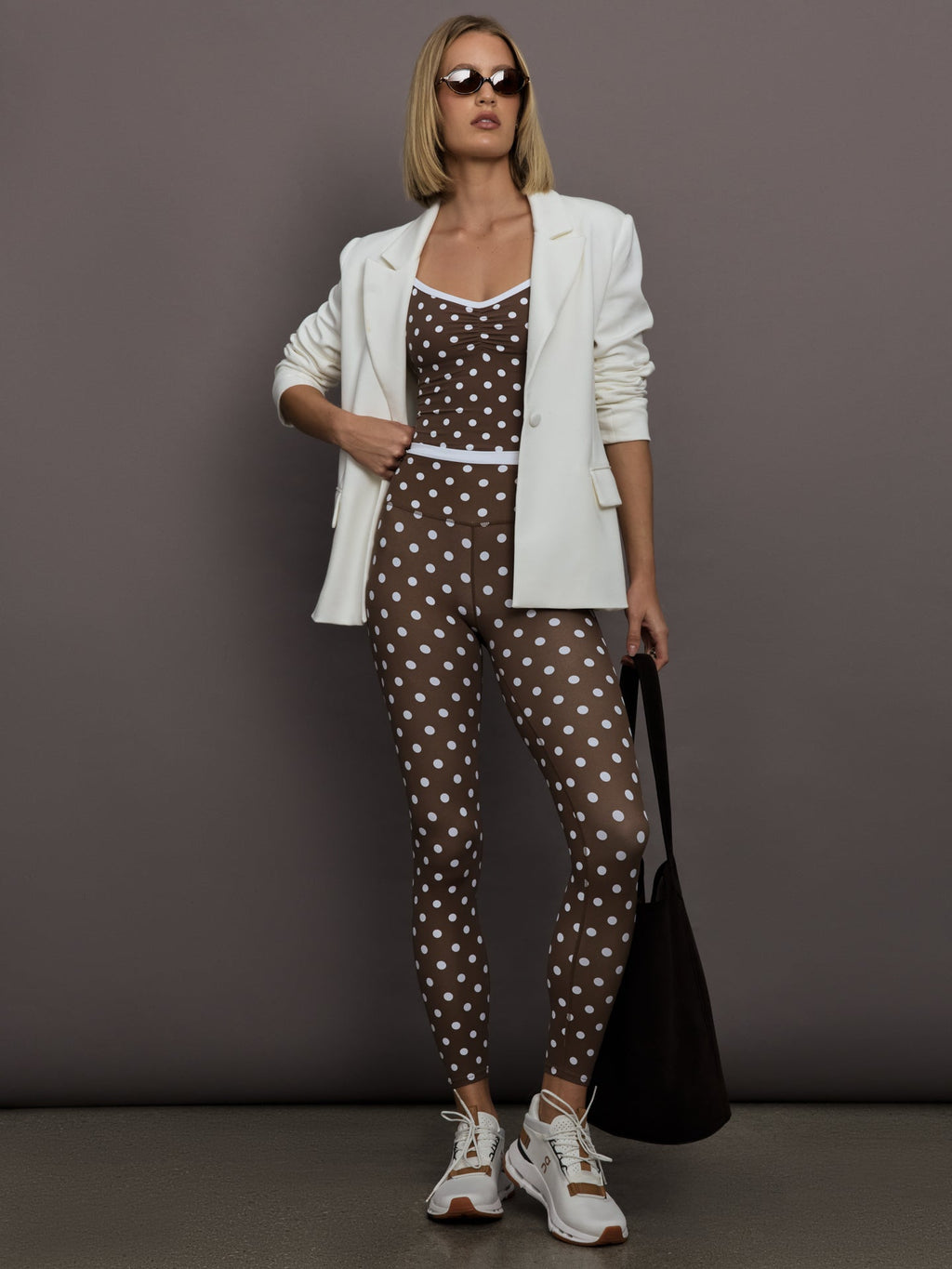 Polka Dot Ruched Tank in Melt - Carafe/White Polka Dot