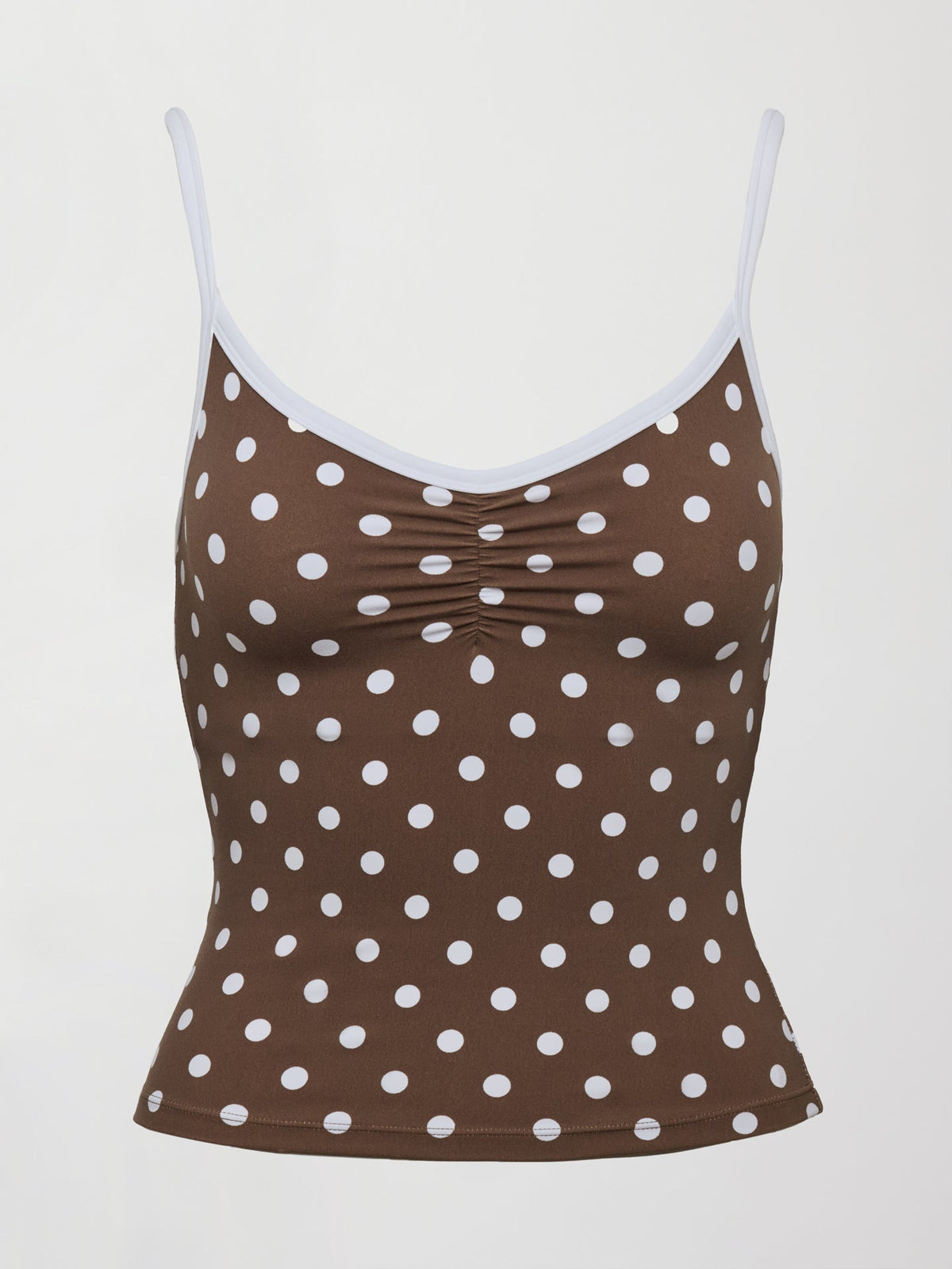 Polka Dot Ruched Tank in Melt - Carafe/White Polka Dot