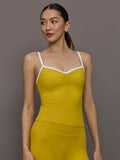 Ruched Tank in Melt - Mango Mint/ White