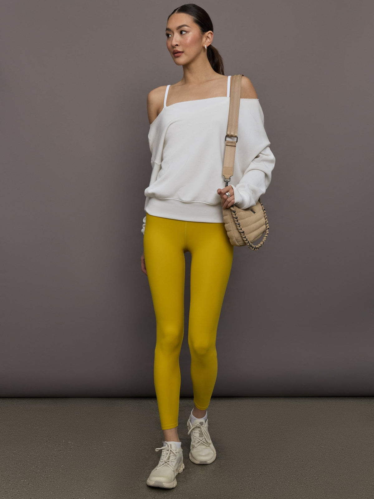 Ruched Tank in Melt - Mango Mint/ White