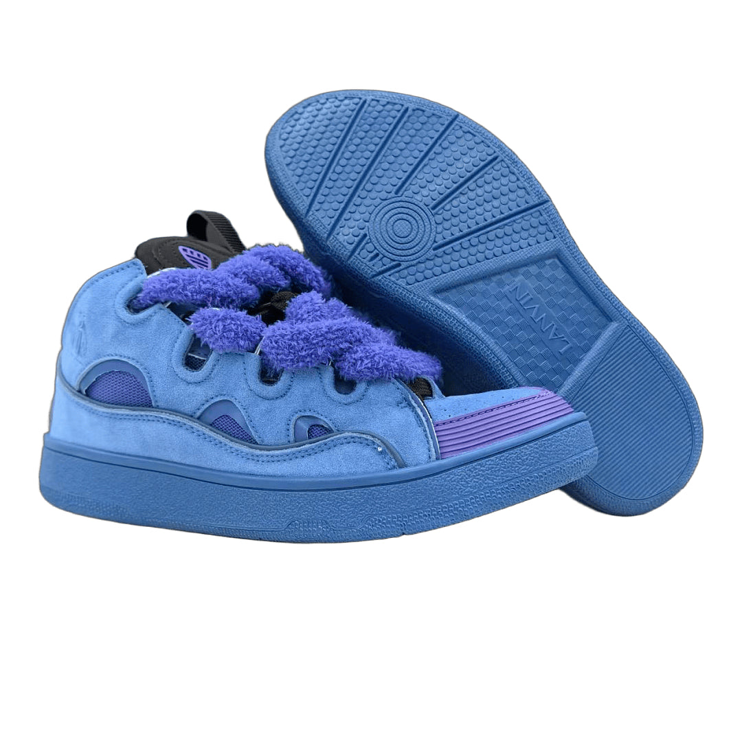 Lanvin Curb Sneakers 'Ultramarine Blue' - Purple Velvet Rope Laces