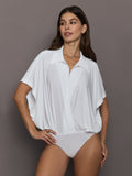 Super OS Sleeveless BF NK Shirt Bodysuit - White