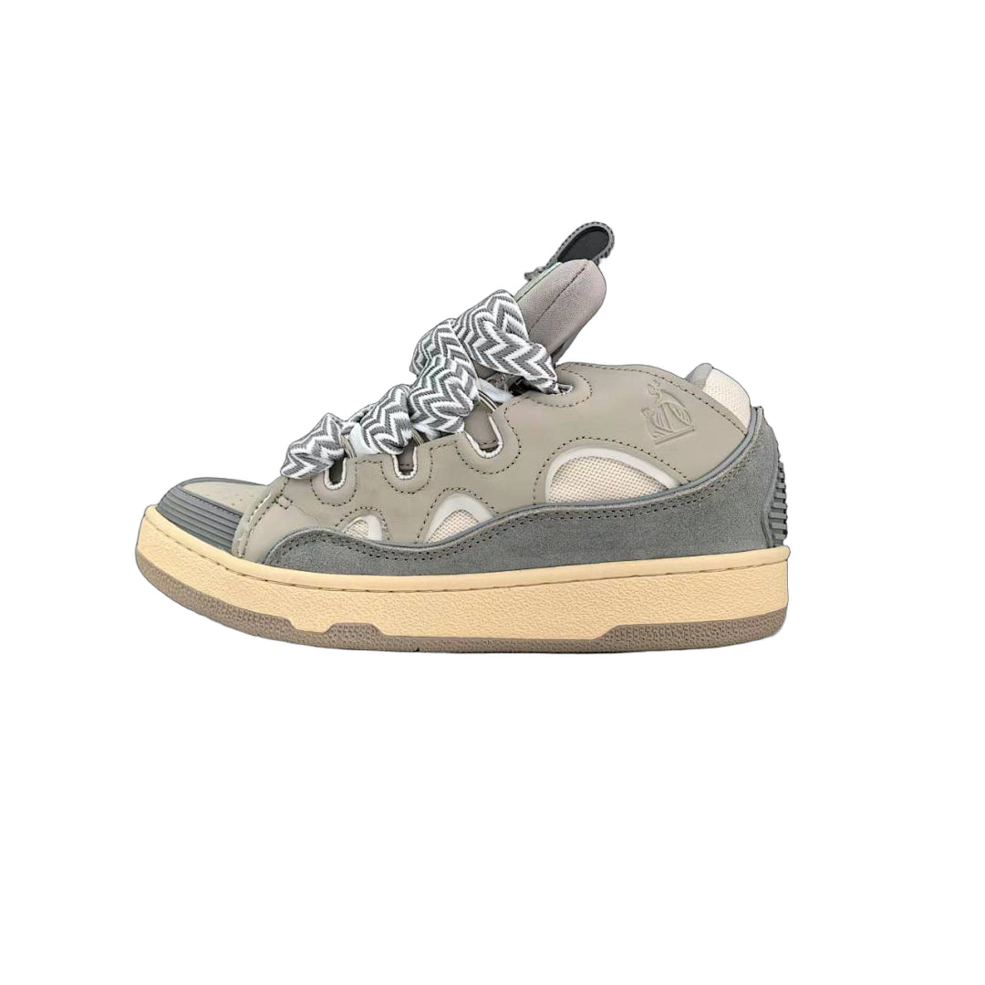 Lanvin Curb Sneakers 'Grey' - Tonal Chevron Laces