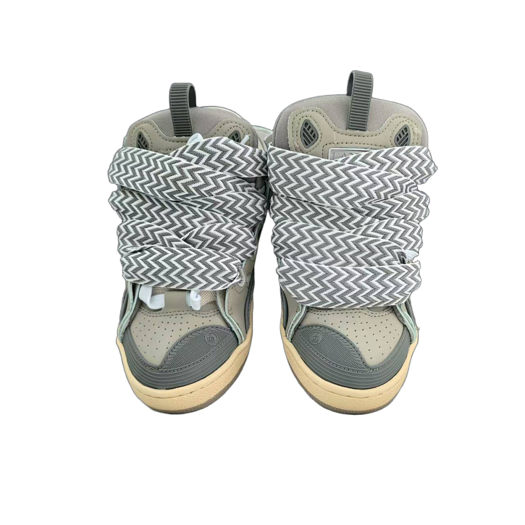 Lanvin Curb Sneakers 'Grey' - Tonal Chevron Laces