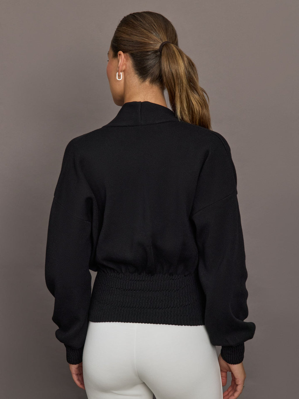 Nomia Ribbed Waist Cardigan - Black