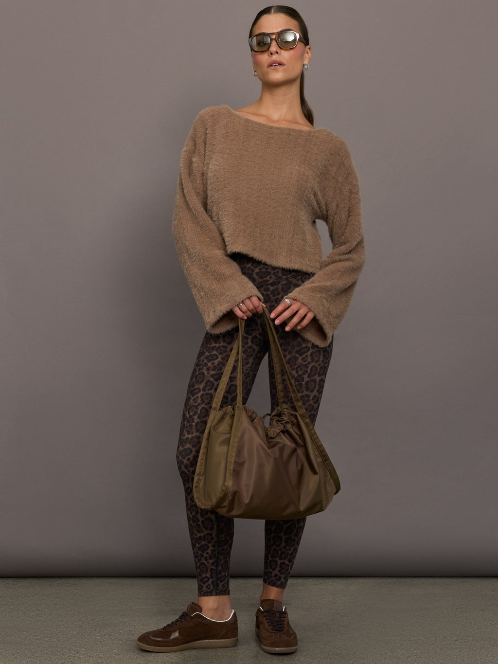 Carme Plush Lace Bell Sleeve Top - Cappuccino