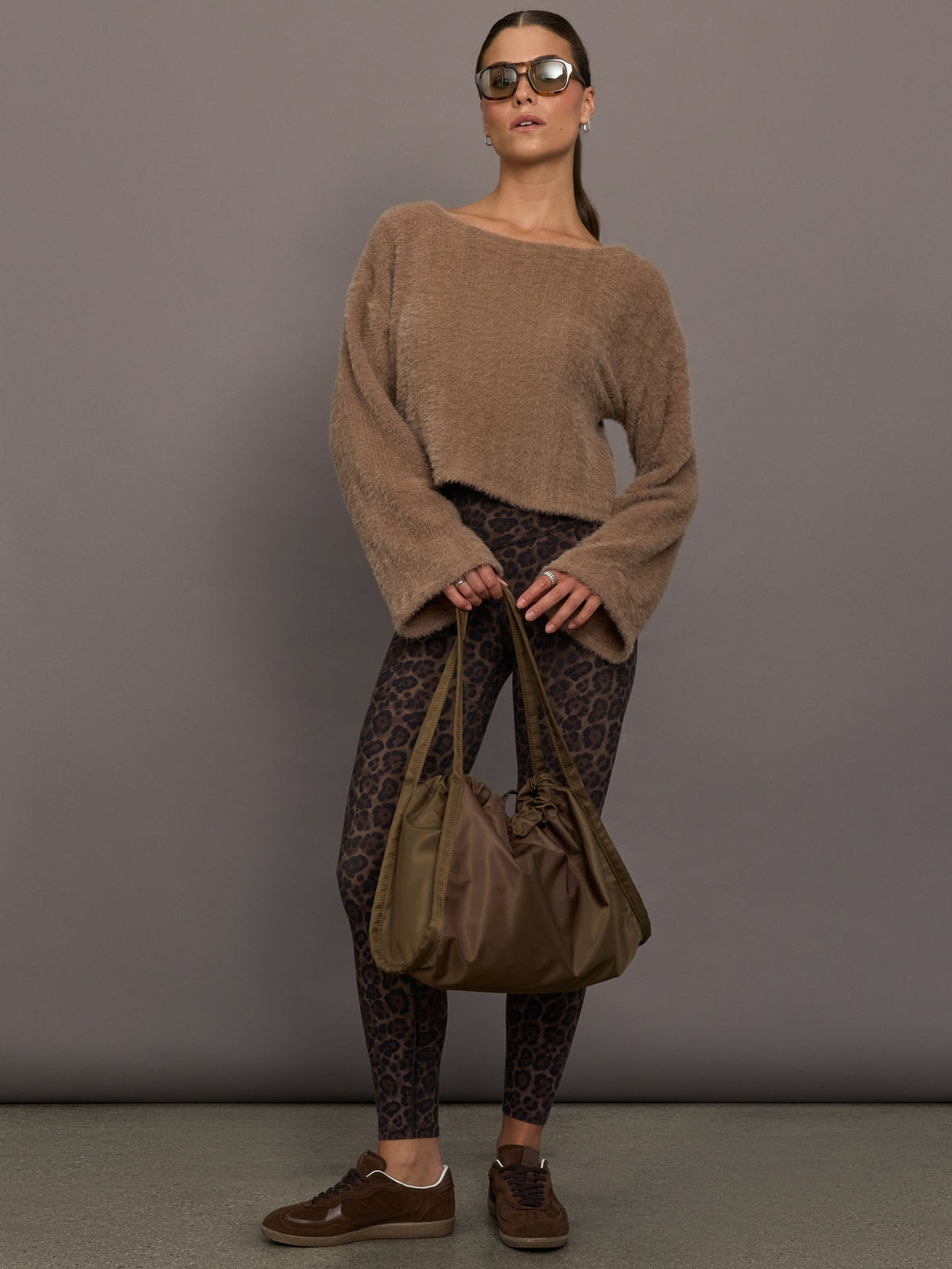 Carme Plush Lace Bell Sleeve Top - Cappuccino