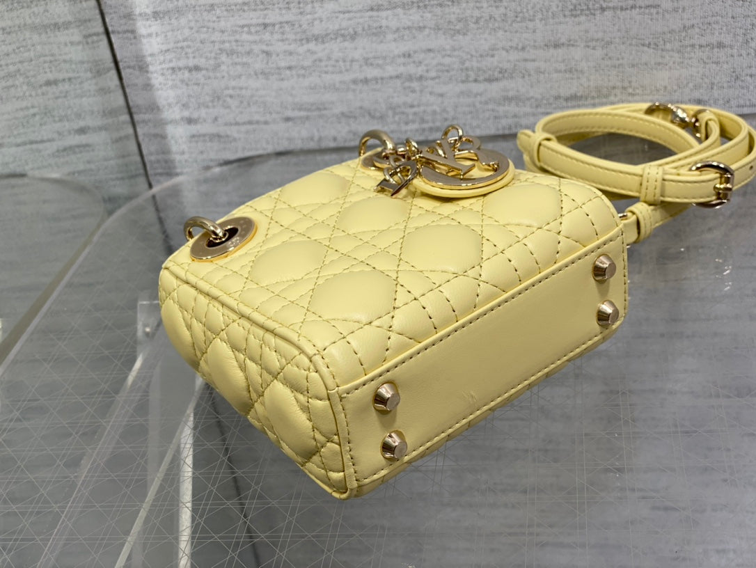 micro lady 12 yellow lambskin ghw