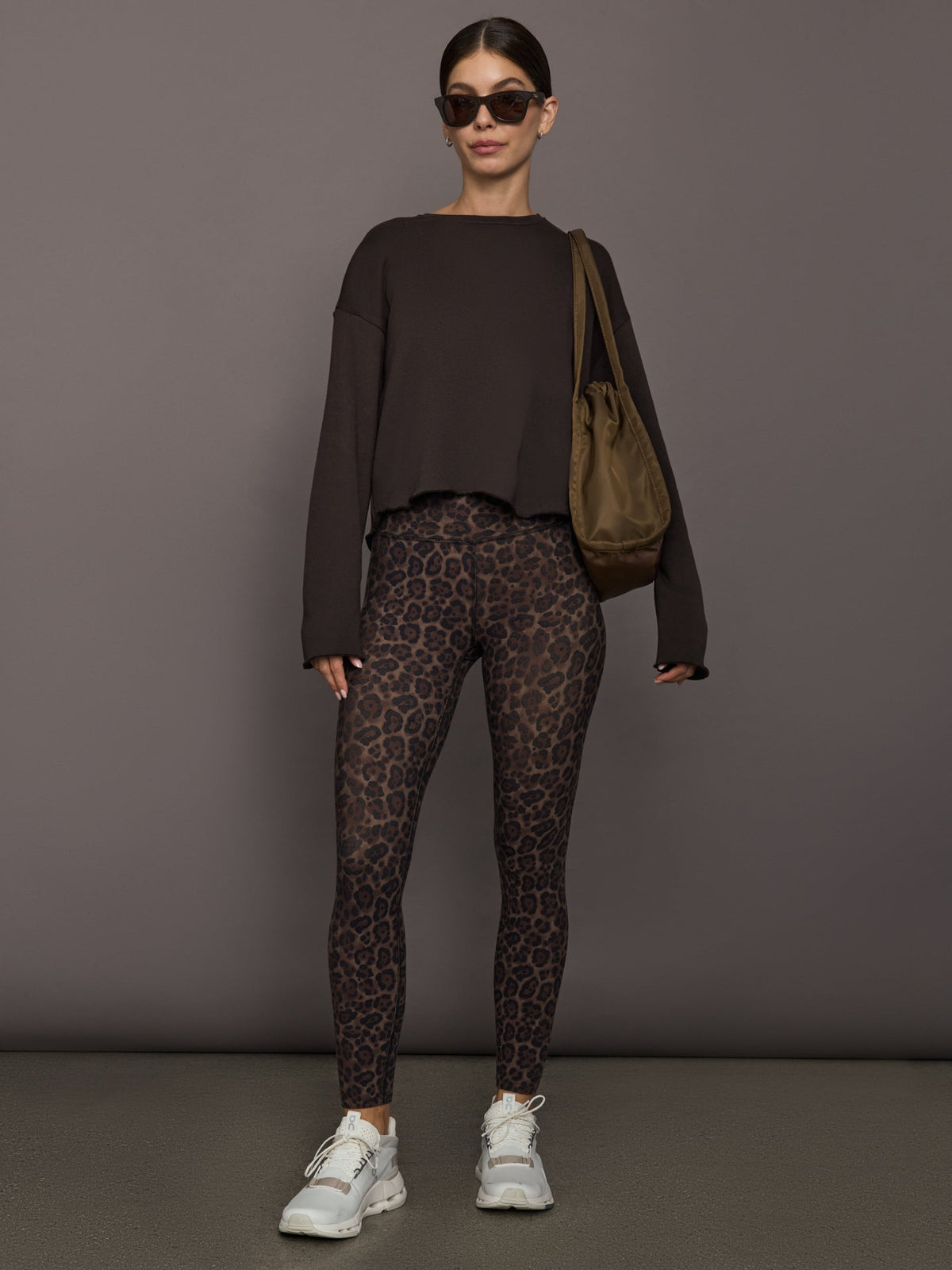 Crew Neck Sweatshirt in French Terry - Chocolate Torte