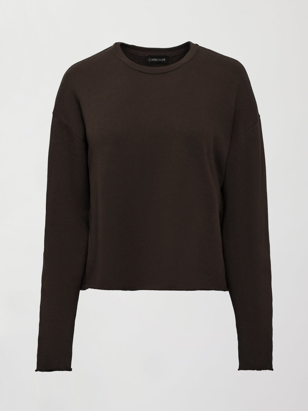Crew Neck Sweatshirt in French Terry - Chocolate Torte