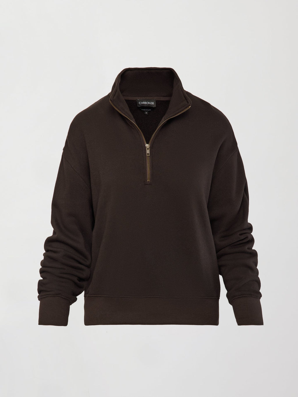 Half Zip Sweatshirt in French Terry - Chocolate Torte