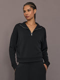 Half Zip Pullover in Interlock - Black