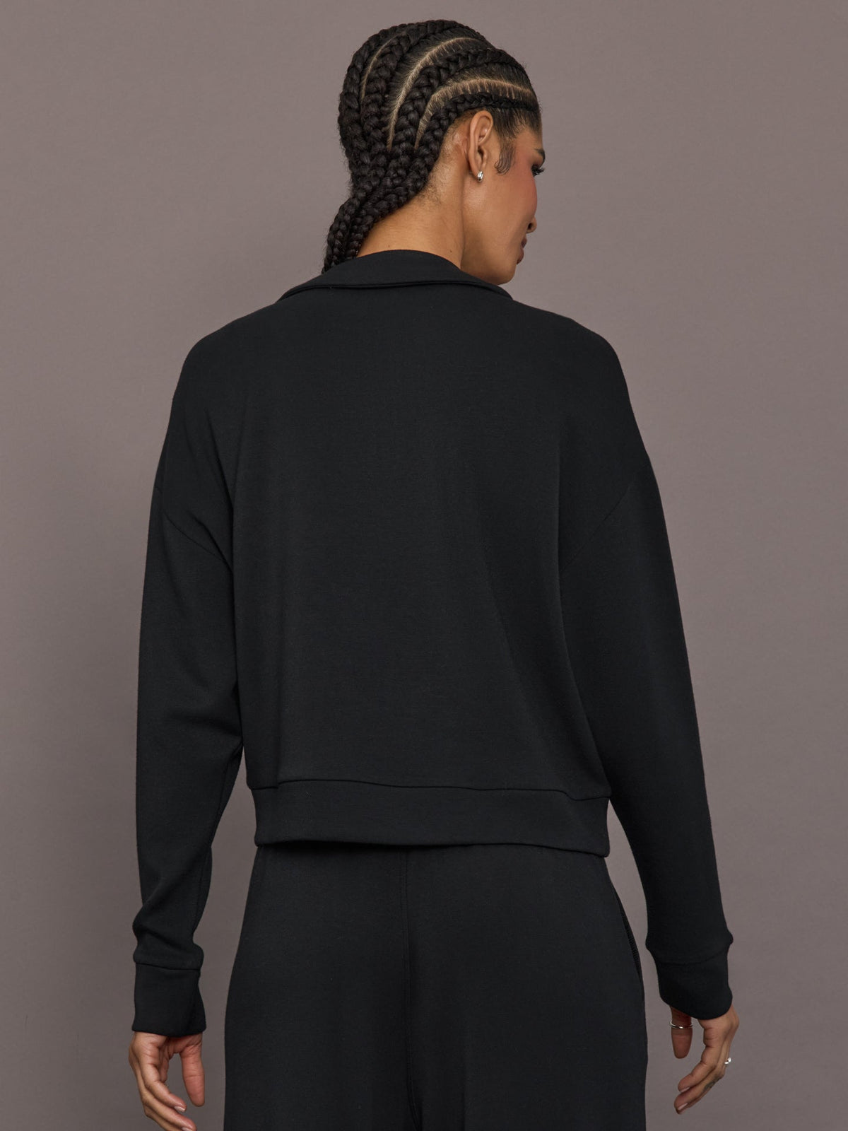 Half Zip Pullover in Interlock - Black