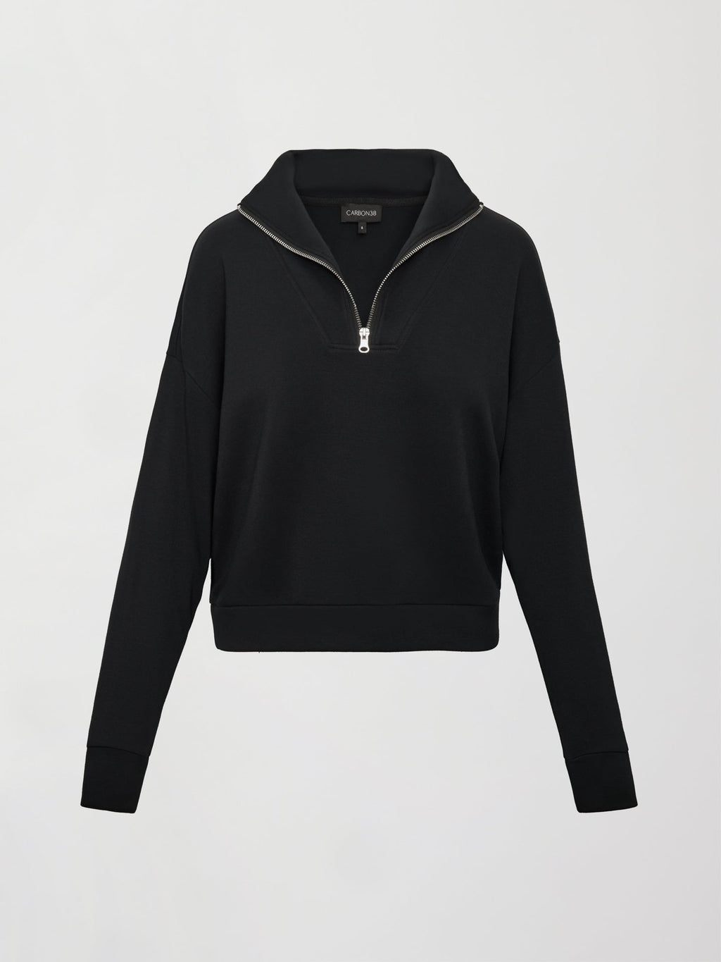 Half Zip Pullover in Interlock - Black