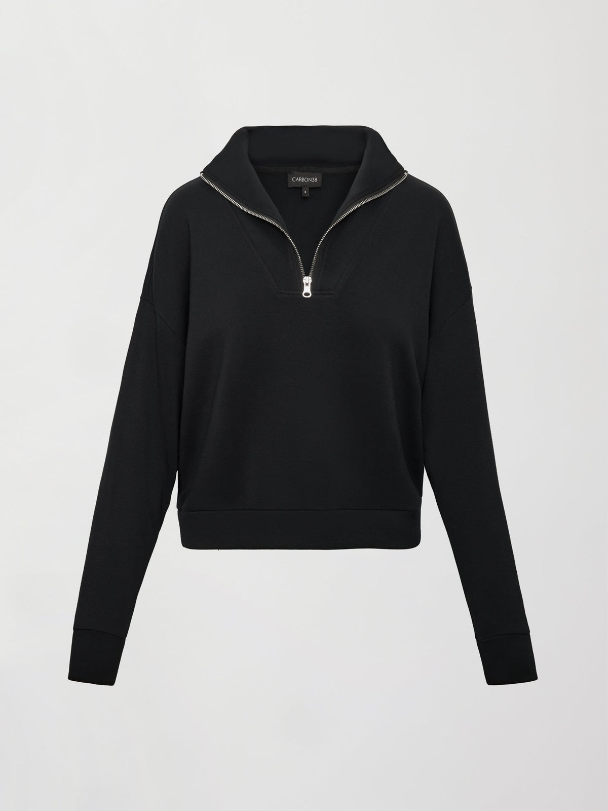 Half Zip Pullover in Interlock - Black