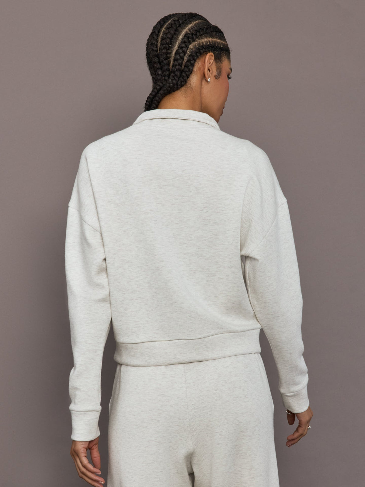 Half Zip Pullover in Interlock - Moonbeam
