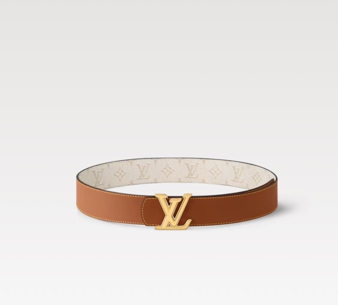 Louis Vuitton LV Initiales 30MM Reversible Belt Cognac Brown Monogram