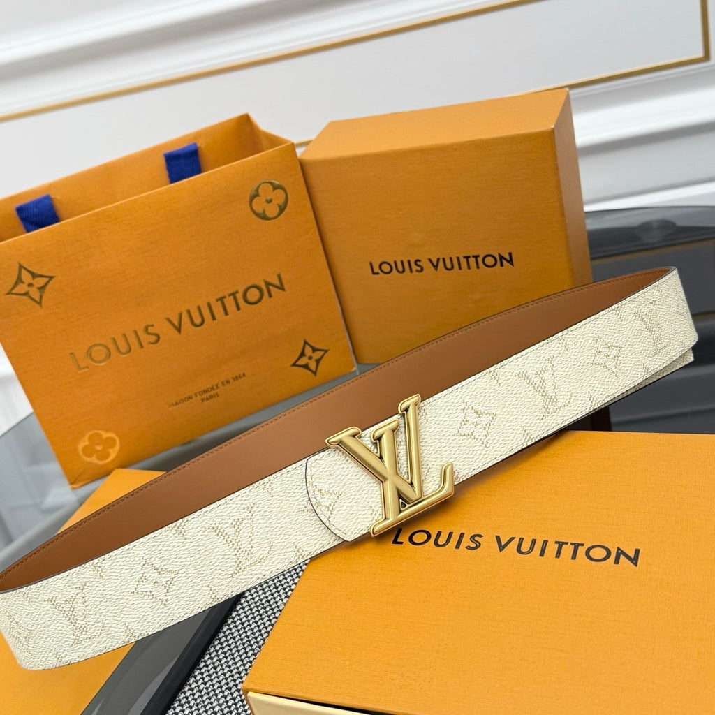 Louis Vuitton LV Initiales 30MM Reversible Belt Cognac Brown Monogram