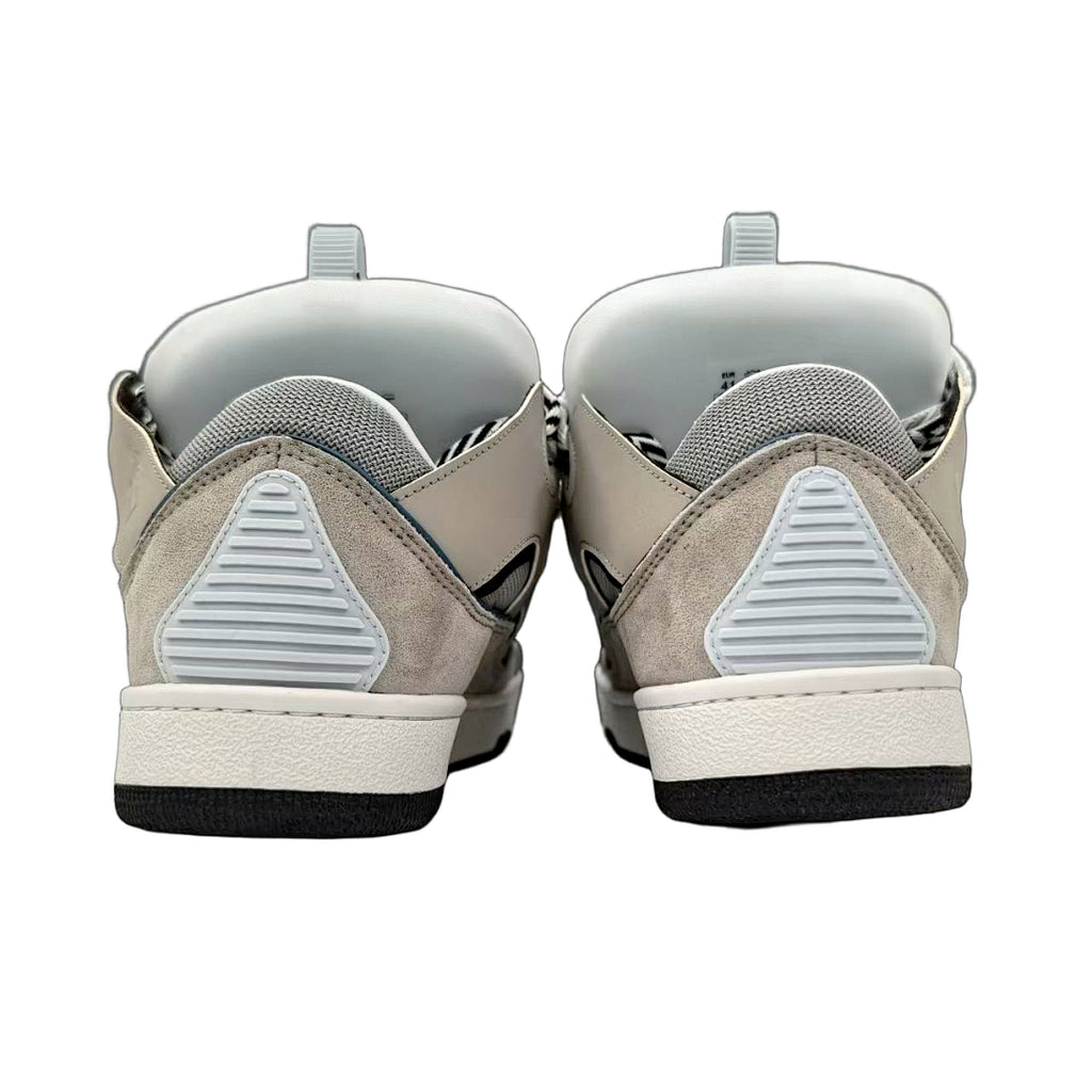 Lanvin Curb Sneakers 'Light Grey' - Black/White Chevron Laces