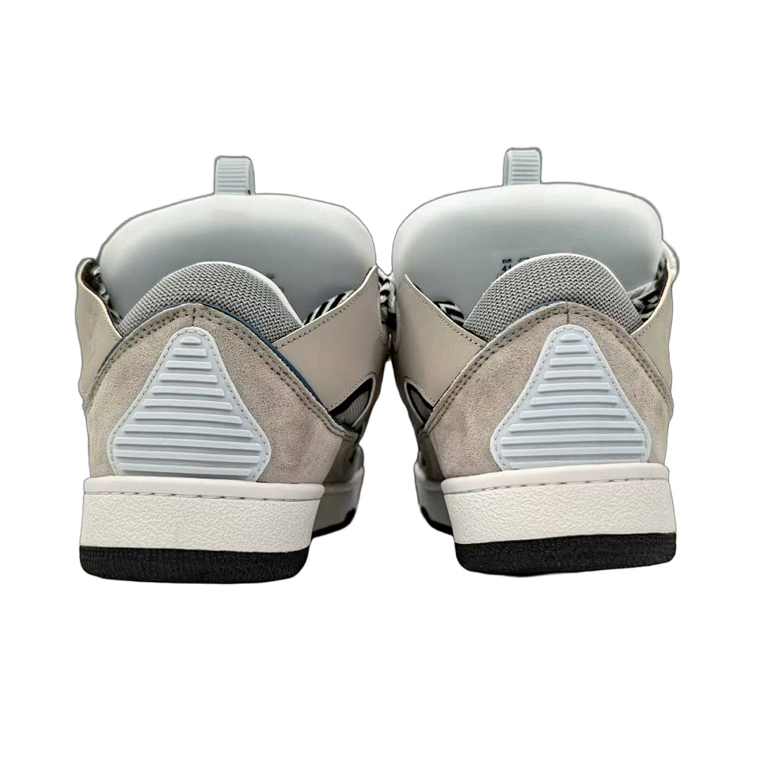 Lanvin Curb Sneakers 'Light Grey' - Black/White Chevron Laces