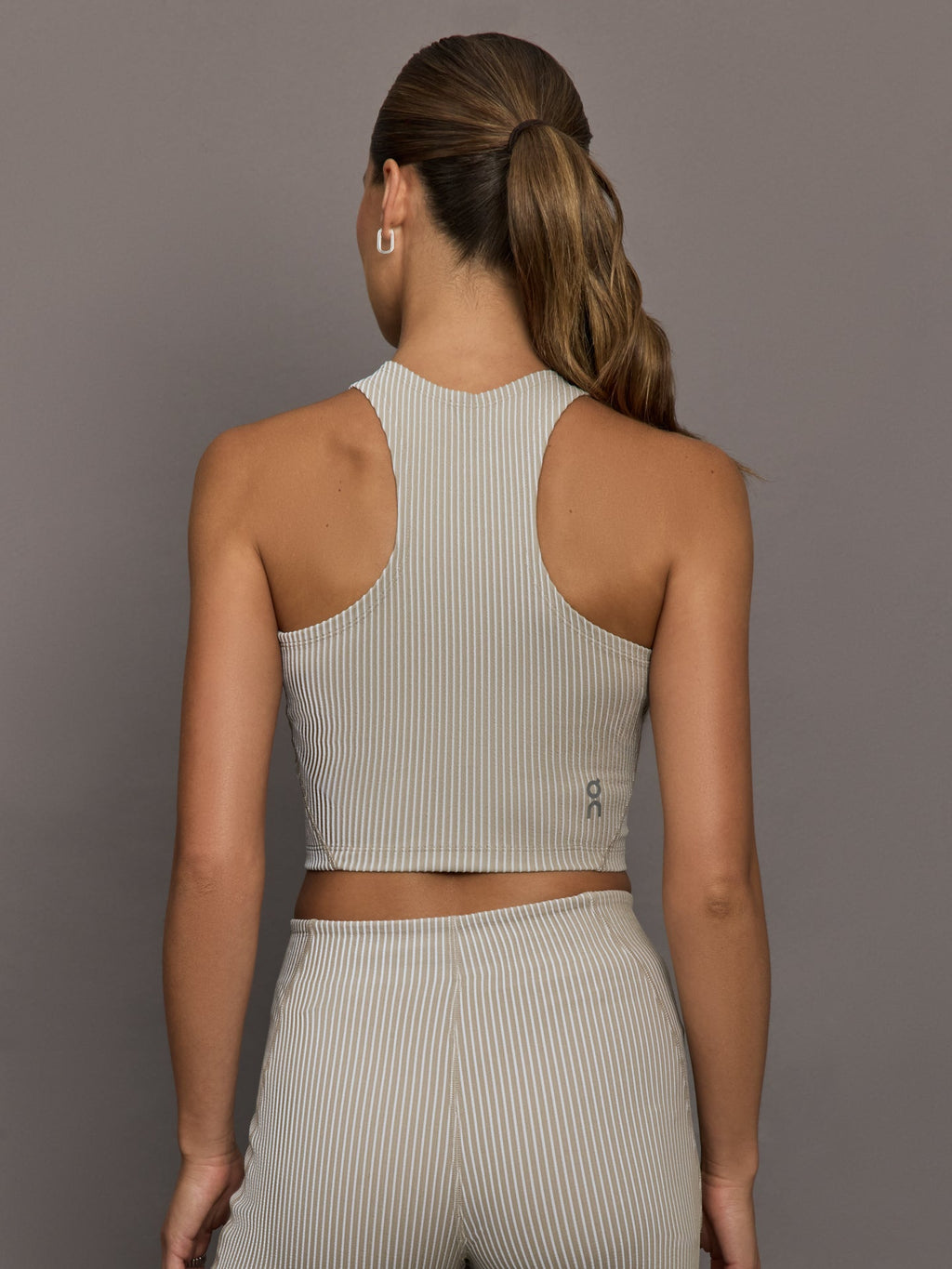 All-Day Ribbed Crop - Desert | White