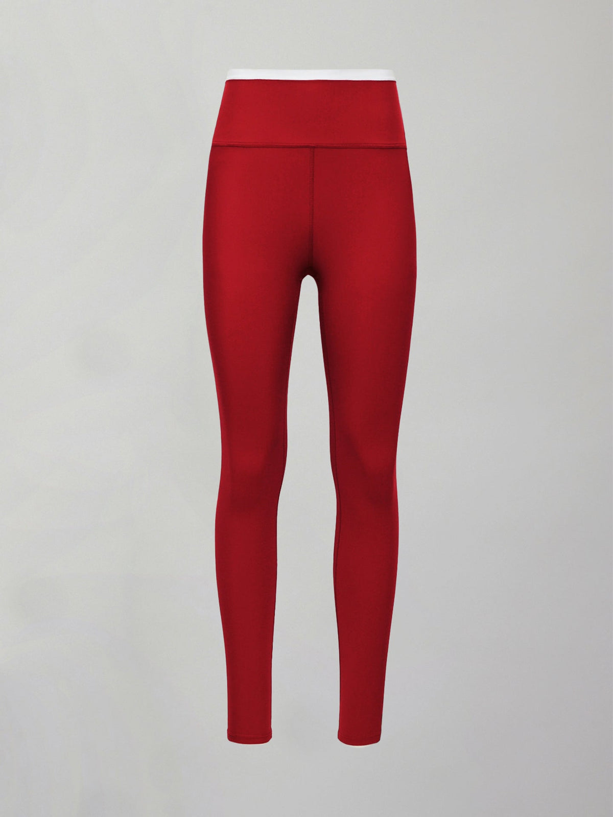 Contrast Waistband Legging in Melt - Cherry Red/White