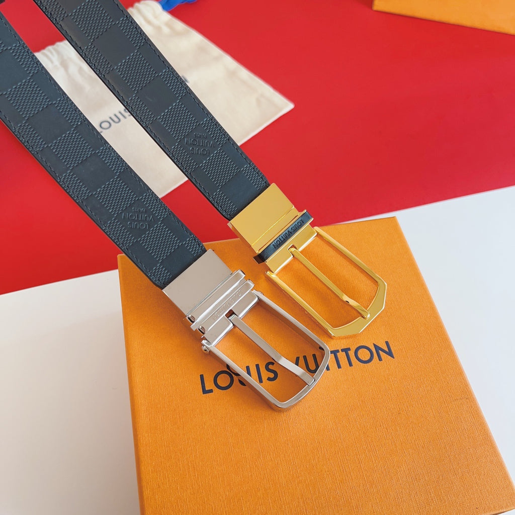 Louis Vuitton Reversible 35mm Belt in Damier Graphite Canvas