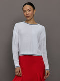 Uma Mixed Stitch Crew Neck - Bleach White Multi