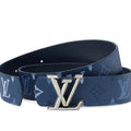 Louis Vuitton LV Initials Monogram Denim 40MM Belt Blue