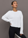 Crew Neck Sweatshirt in French Terry - White