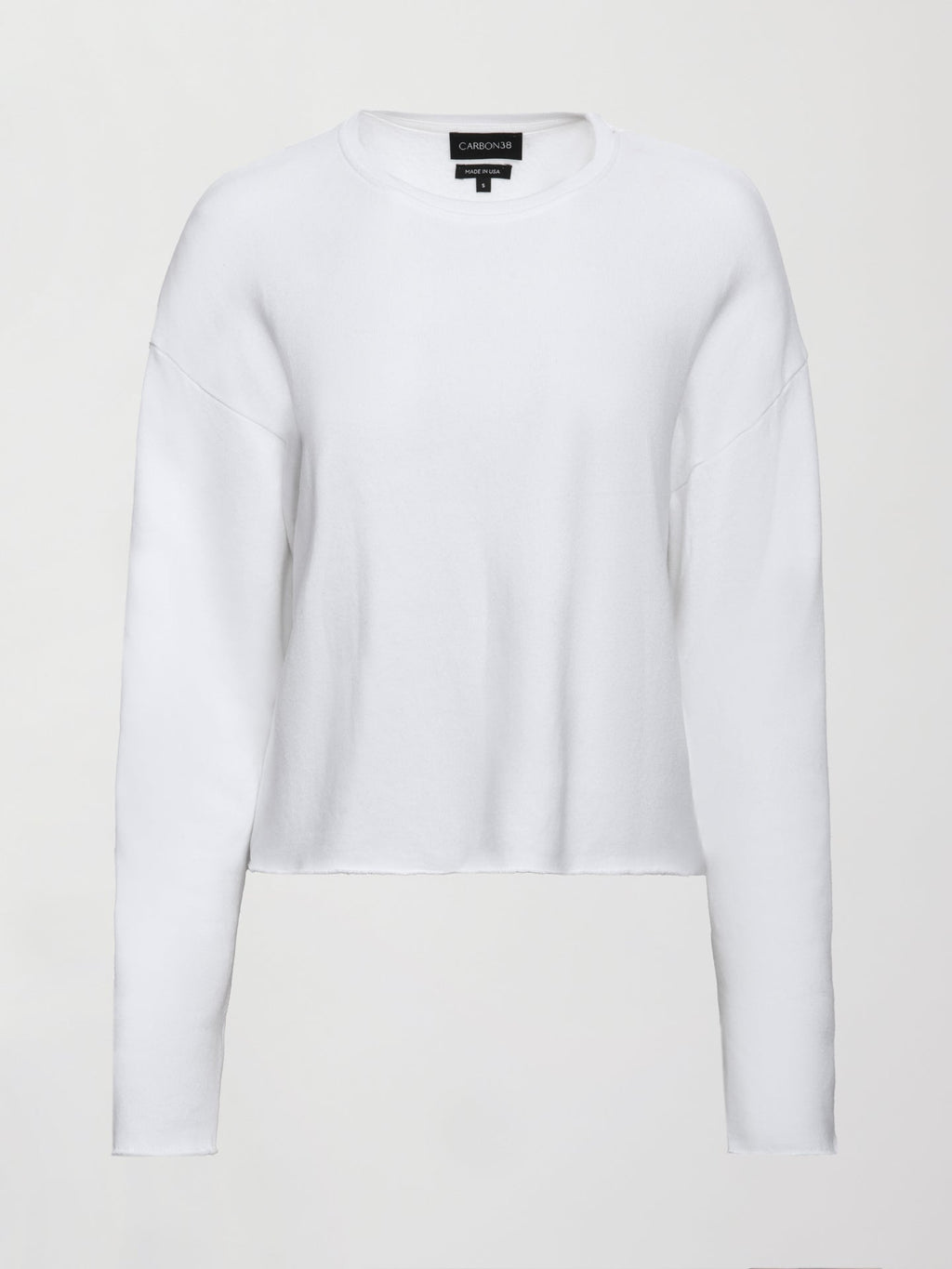 Crew Neck Sweatshirt in French Terry - White