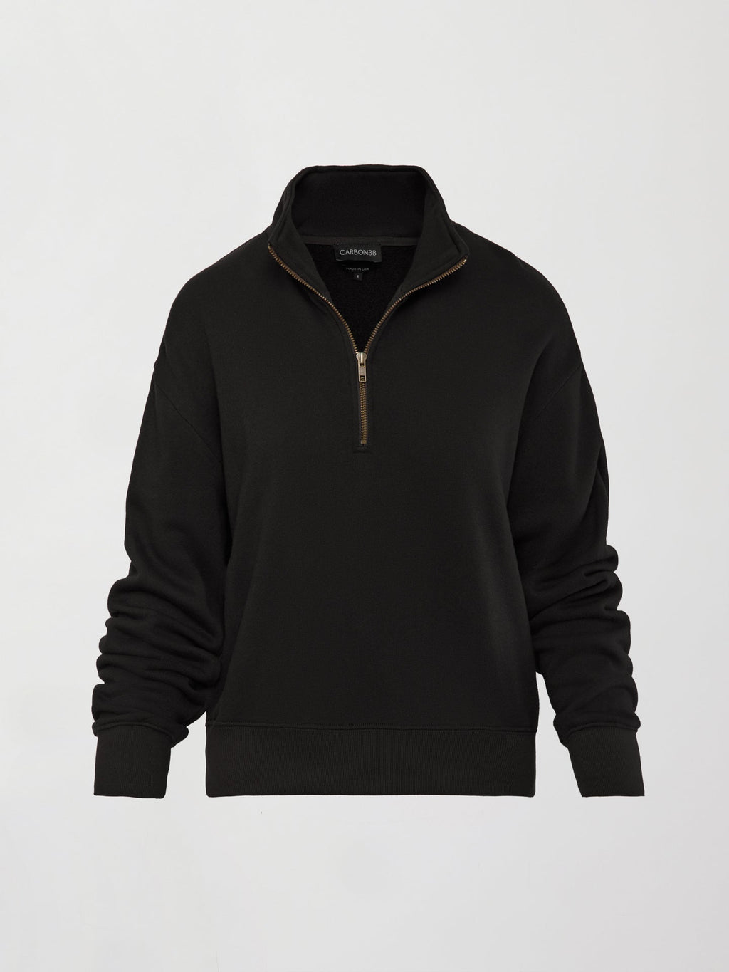 Half Zip Sweatshirt in French Terry - Black