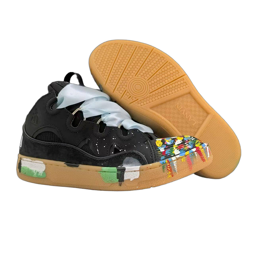 Lanvin x Gallery Dept. Curb Sneakers 'Black Splash' - Gum Sole