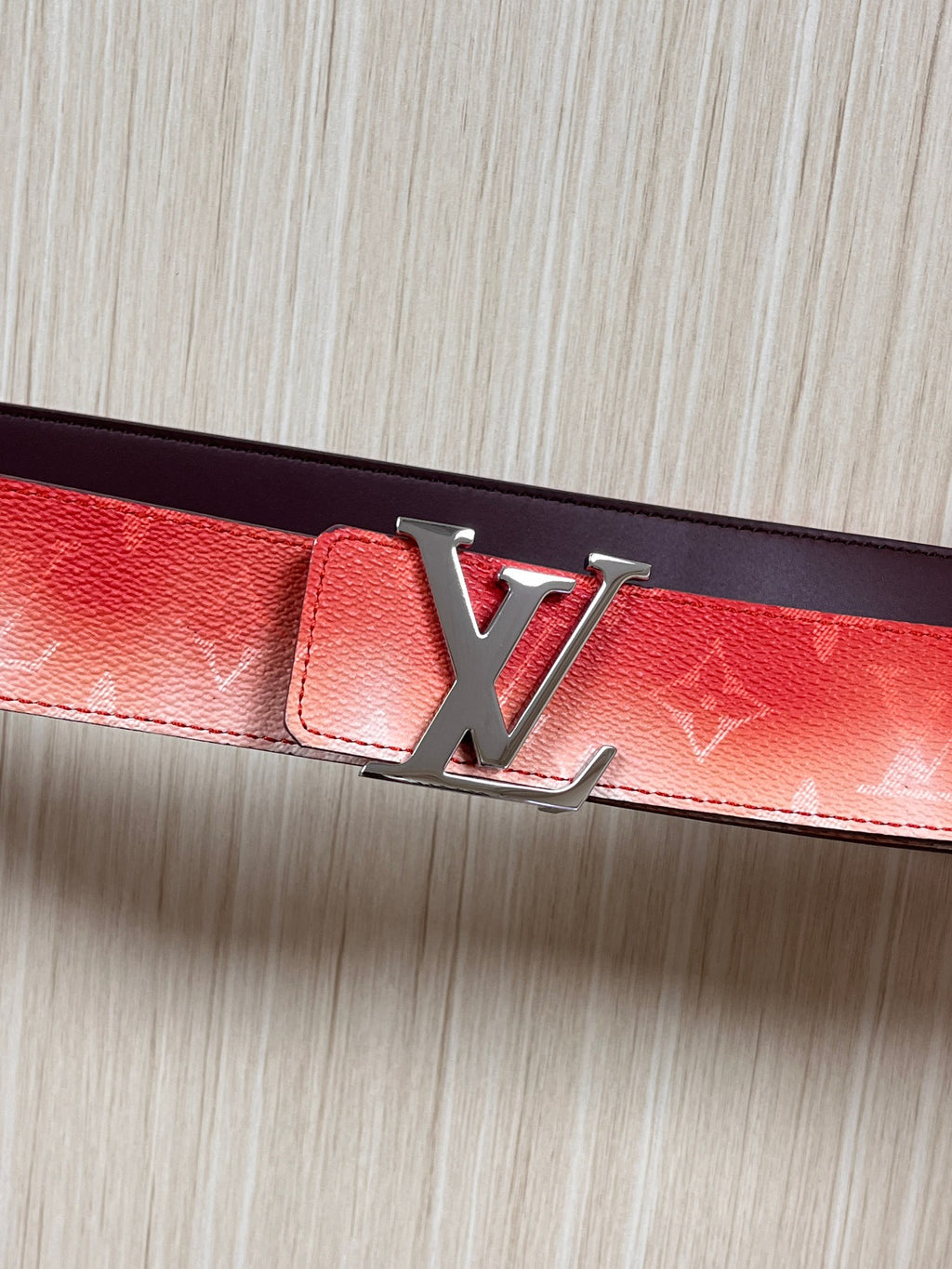 Louis Vuitton LV Initiales Reversible Belt Monogram Pigment Red/Orange 40MM