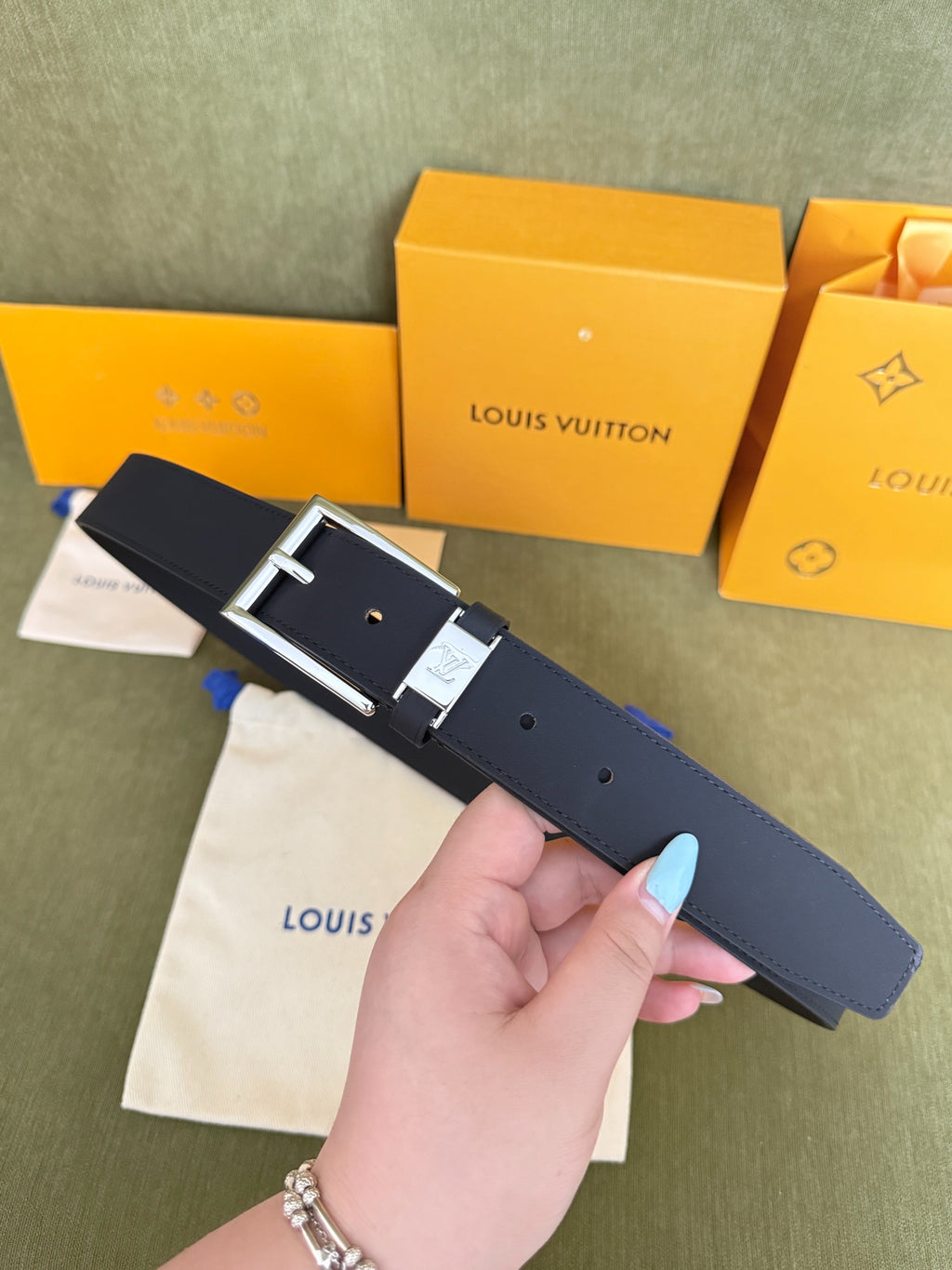 Louis Vuitton Everyday Double Pin 35MM Belt Silver
