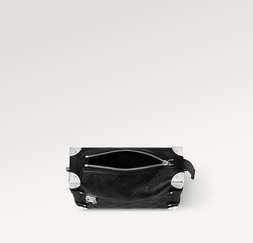 Louis Vuitton Side Trunk MM Monogram Debossed Leather Black / Silver